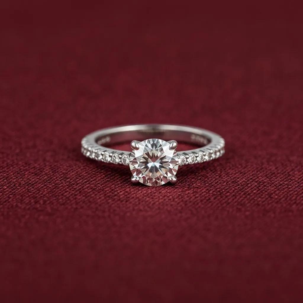 Solitaire Engagement Ring with Accent Diamonds in the Band 