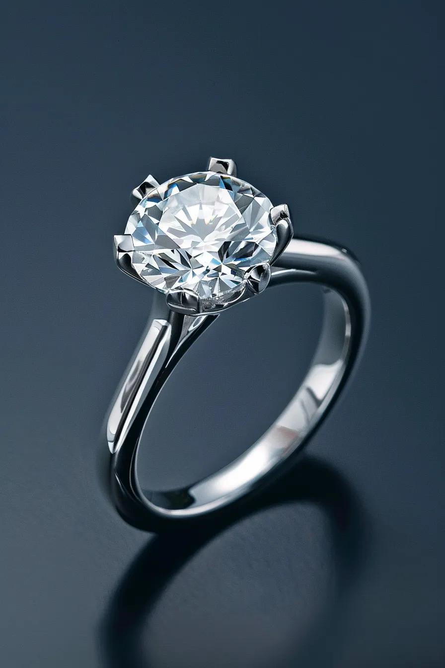 a Beautiful Engagement Ring Featuring a Near colourless Diamond Set in Platinum