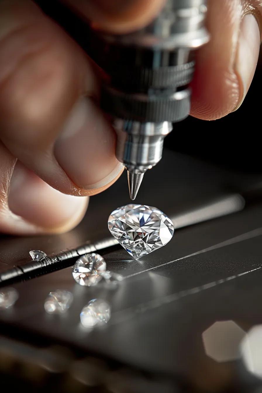 a Close up of a Diamond Being Meticulously Examined by a Gemologist Using Advanced Grading Equipment Highlighting the Precision of Cut Assessment