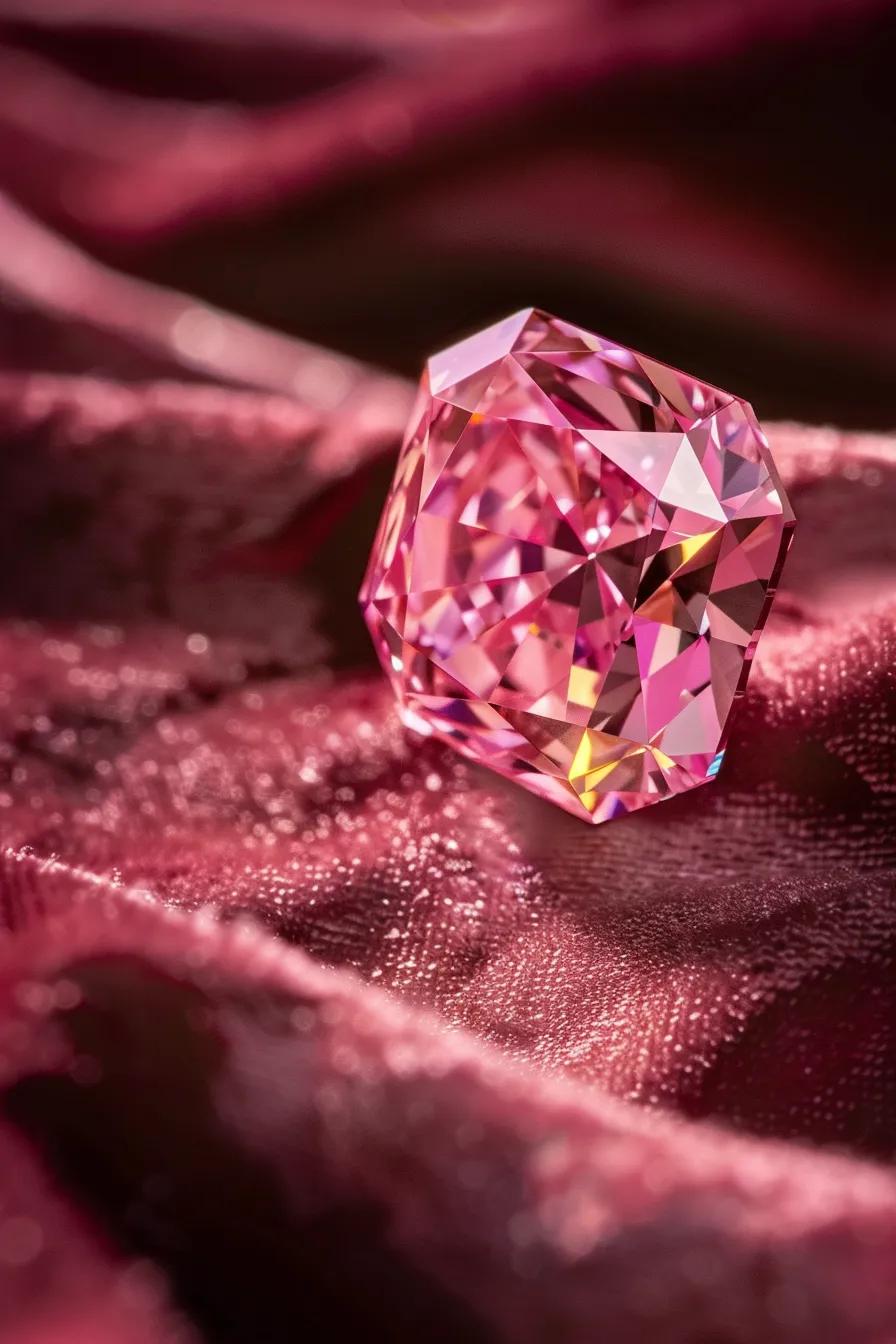 a Radiant Cut Pink Argyle Diamond