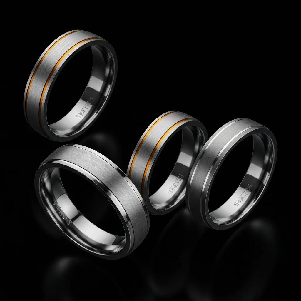 332ed2f6-f55e-425f-ad57-52f52c811ffb.jpg - Australian Diamond Company Modern Alternative Metals for Eternity Bands Including Titanium and Tungsten Carbide Displayed in a Contemporary Setting