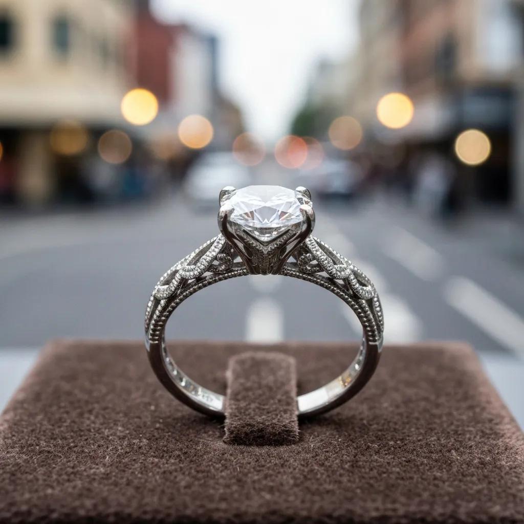Stunning Engagement Ring Showcasing Craftsmanship and Luxury in a Melbourne Jeweller's Setting