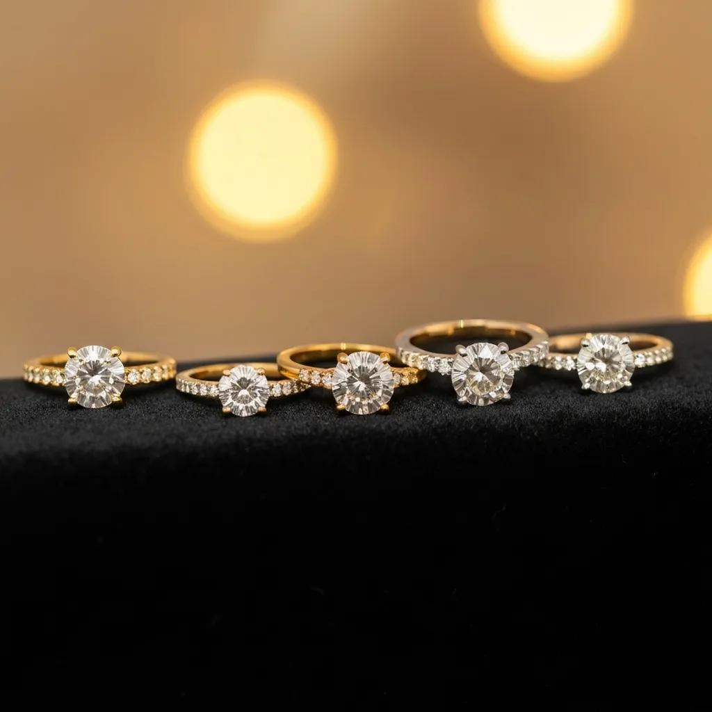 Gold and White Gold Engagement Rings Showcasing Their Distinct Colours and Styles
