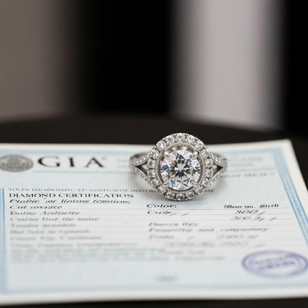 469e1b52-331d-48cf-8b91-cda3b5749a56.jpg - Australian Diamond Company Gia Diamond Certification Document with a Luxury Diamond Ring Emphasizing Quality Assurance
