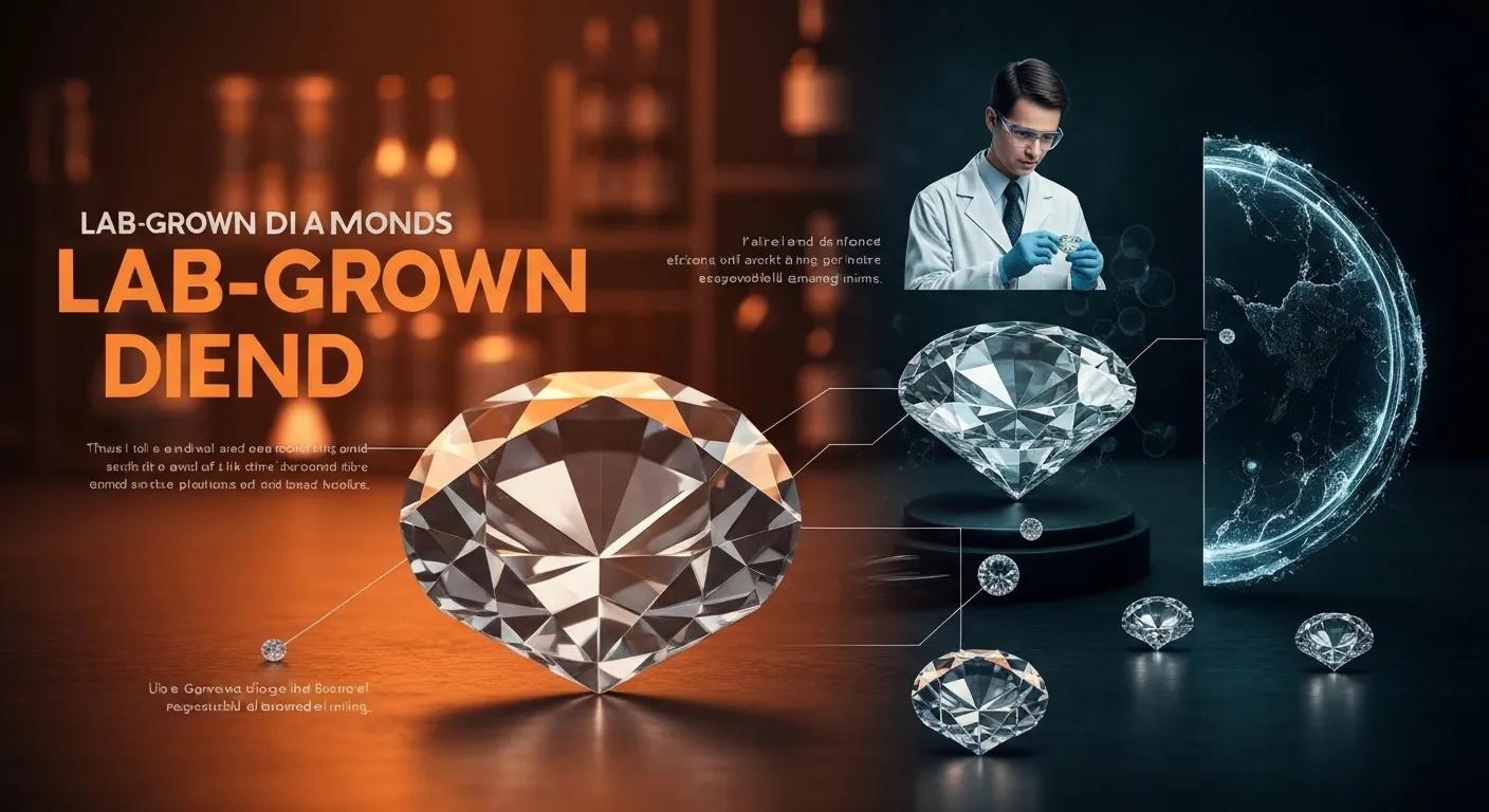 Artistic Representation of Lab grown Diamonds Highlighting Their Ethical and Environmental Benefits