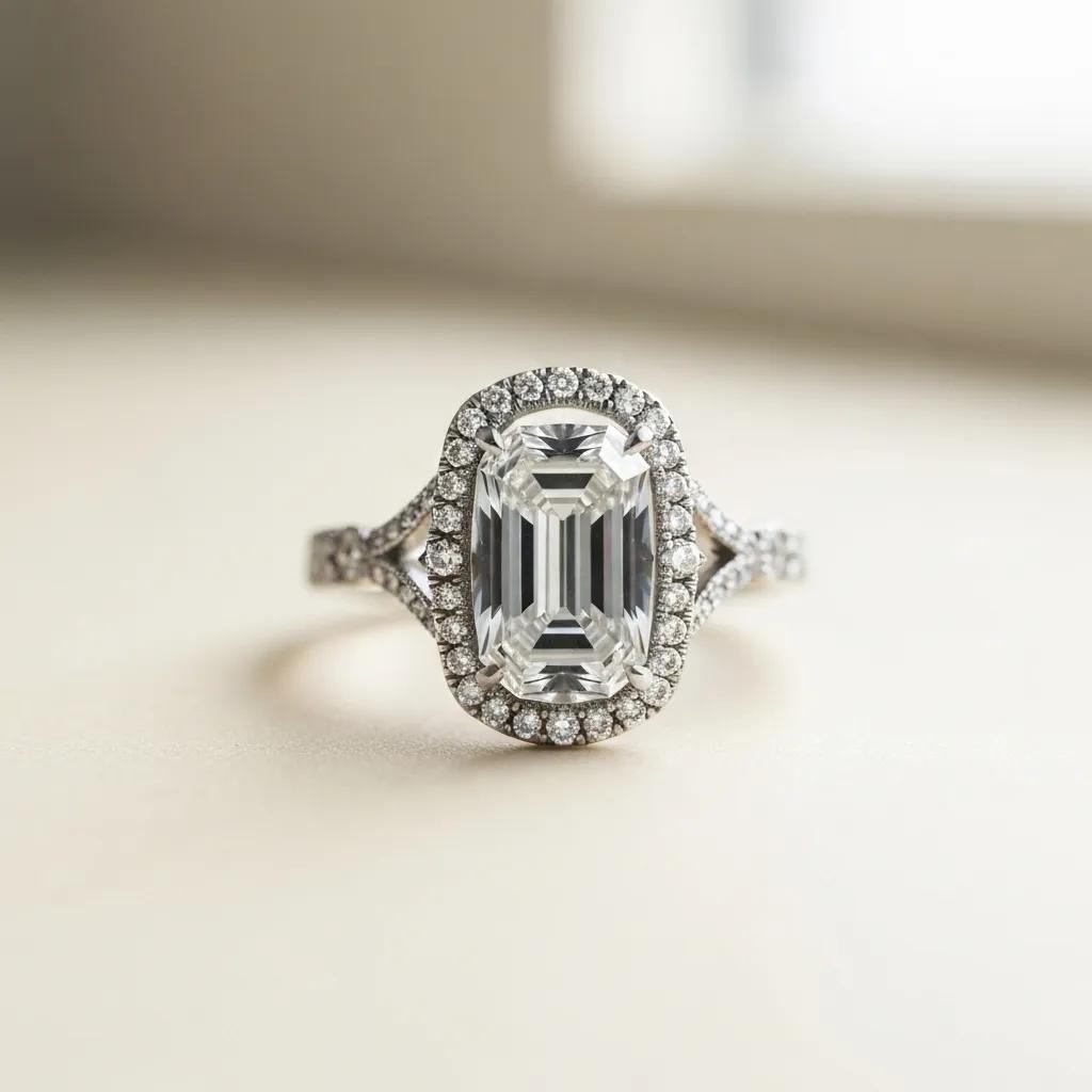 Custom Engagement Ring with Unique Diamond Shape Showcasing Exquisite Craftsmanship