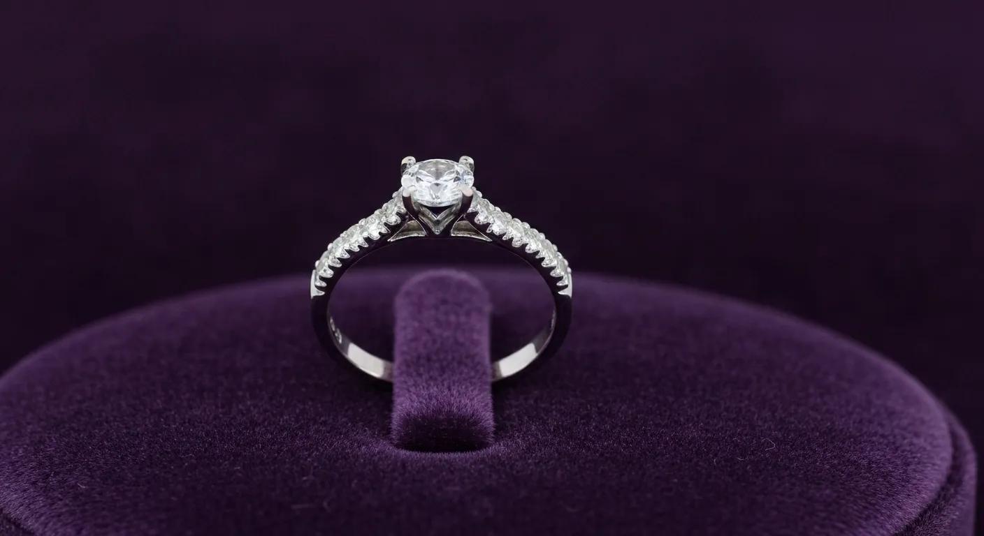 Customisable Engagement Ring on Velvet Symbolizing Unique Love Stories