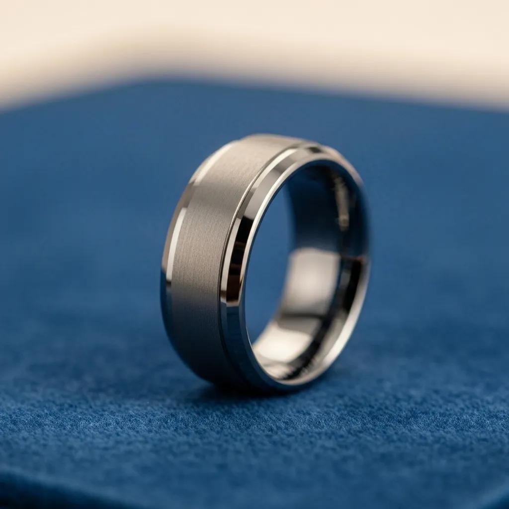 White Gold Mens Wedding Band