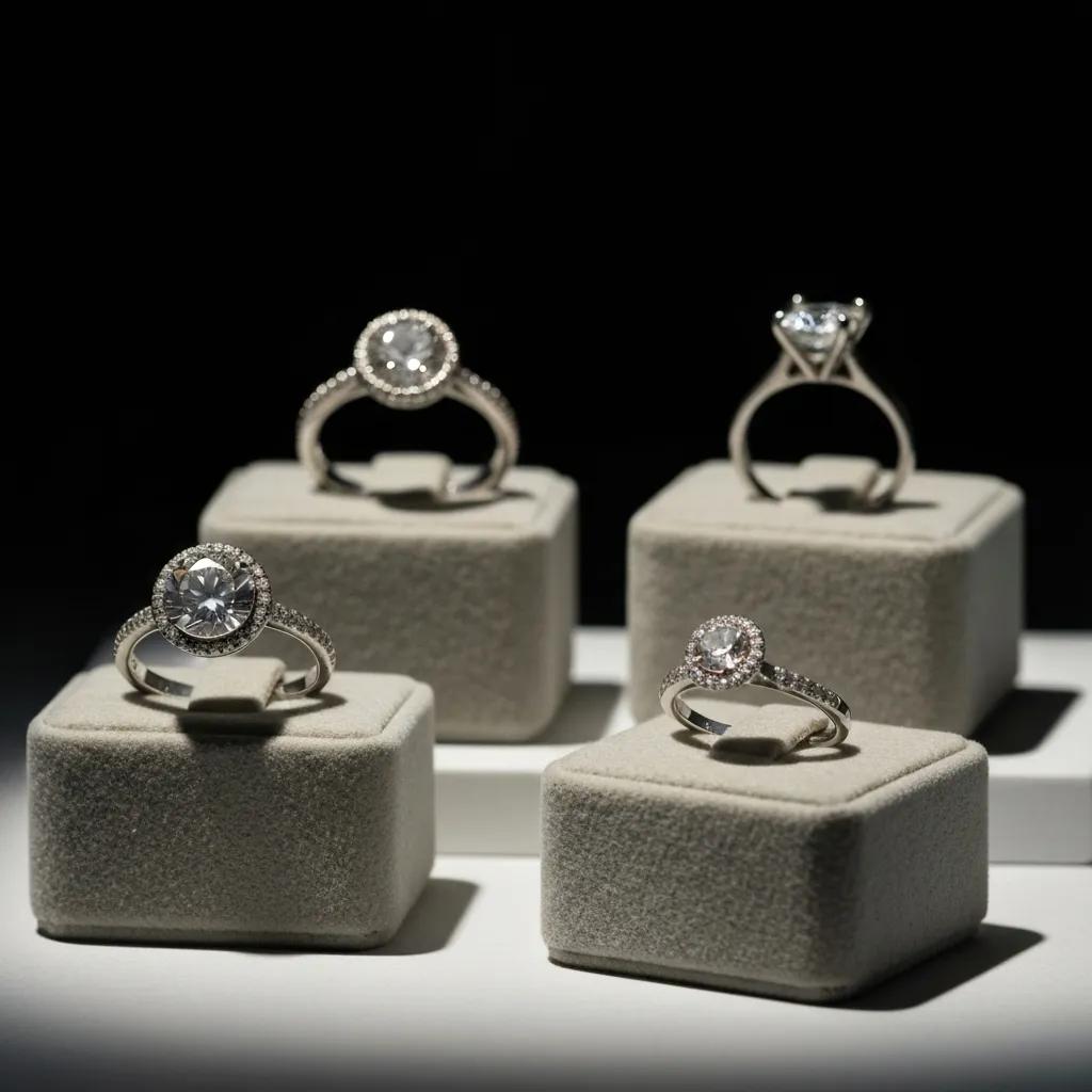 Artistic Display of Non traditional Engagement Ring Settings Showcasing Unique Designs