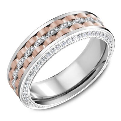 Achilles men’s wedding ring with bold interwoven design symbolising strength and devotion