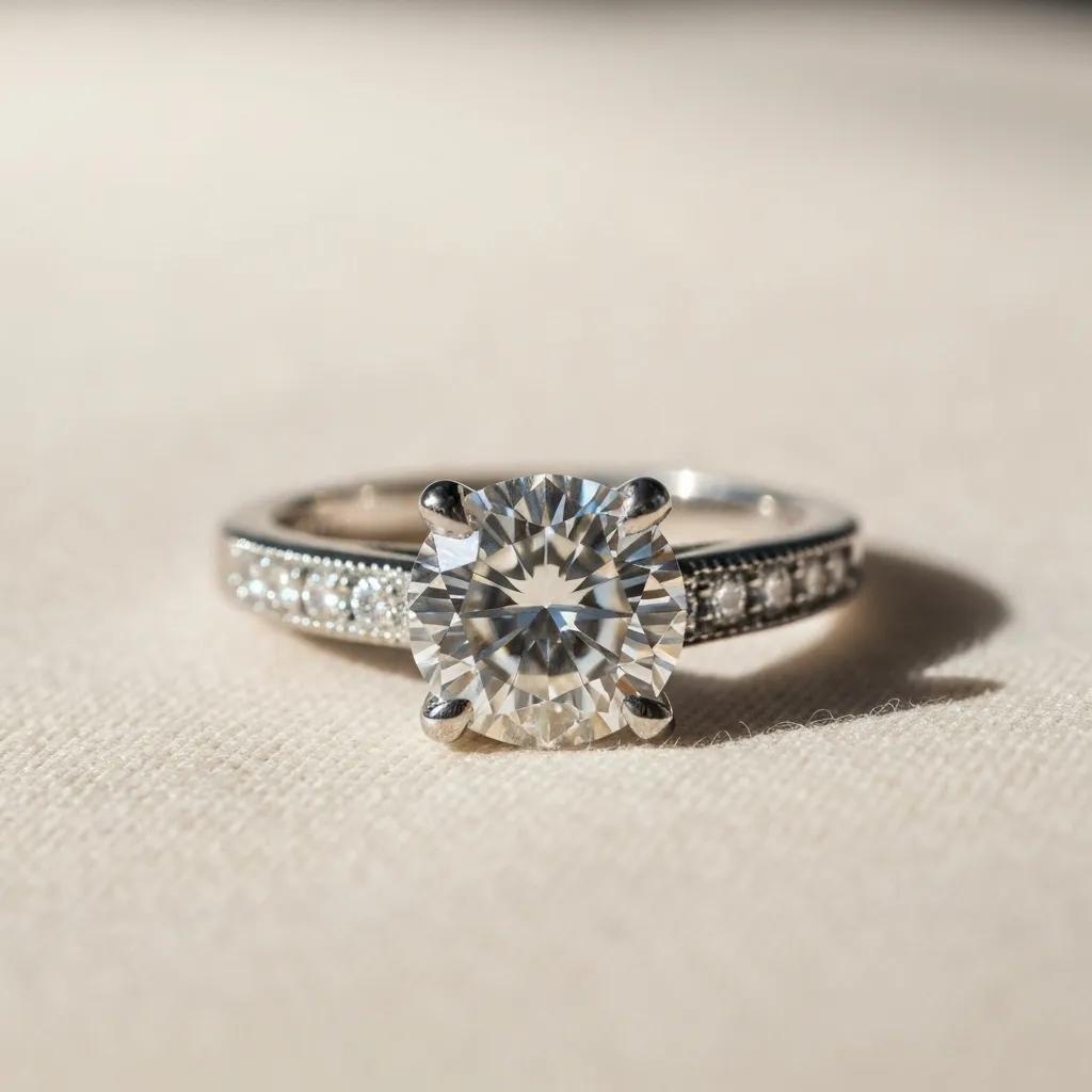 b9e50152-ffc7-4b89-9fb8-b459952694bf.jpg - Australian Diamond Company Close up of a Diamond Engagement Ring Showcasing Its Cut and Clarity