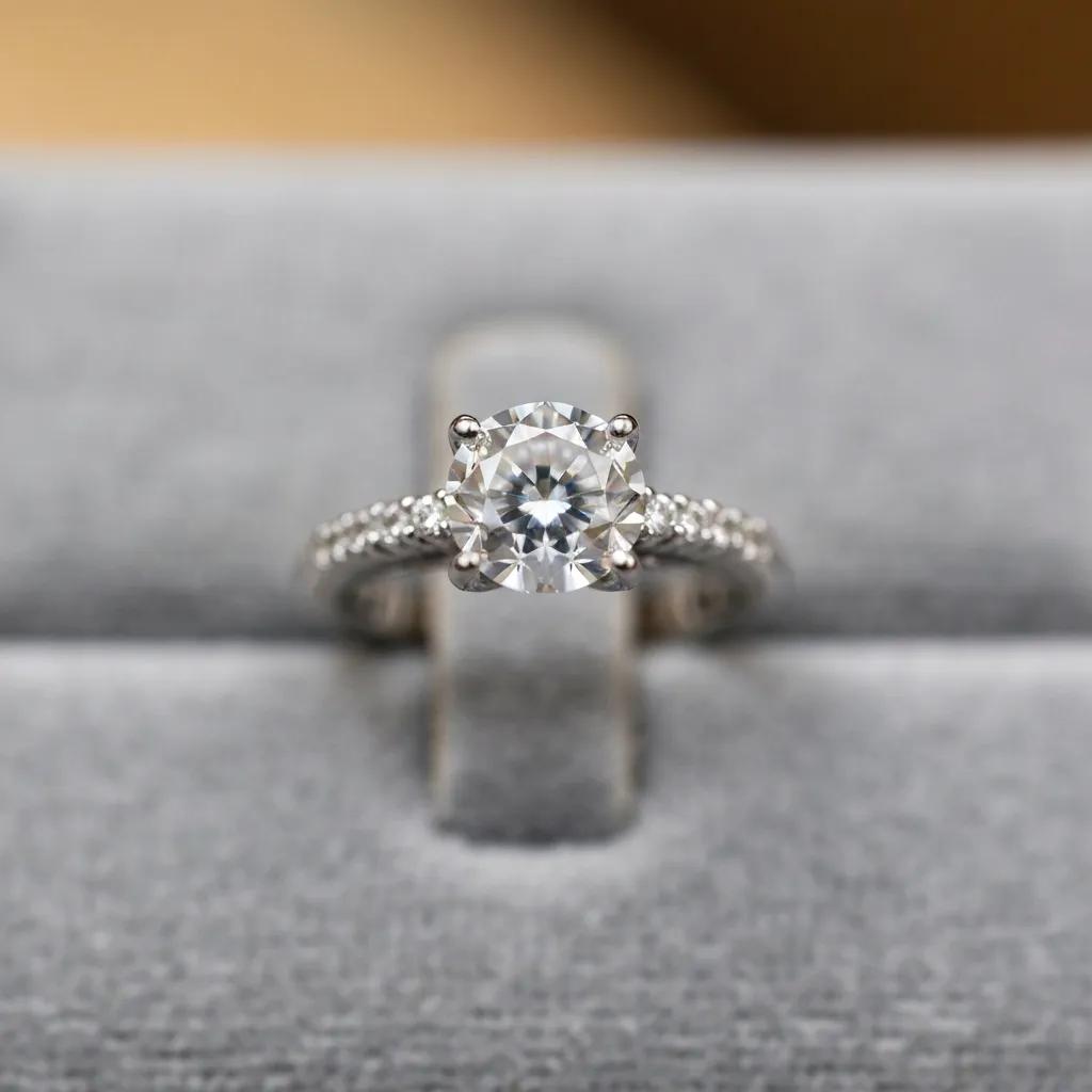c3c9e733-4acc-4783-918d-02071e196c5d.jpg - Australian Diamond Company a Close up of a Lab grown Diamond Engagement Ring Highlighting Its Clarity and Brilliance Representing Affordability and Ethical Choices