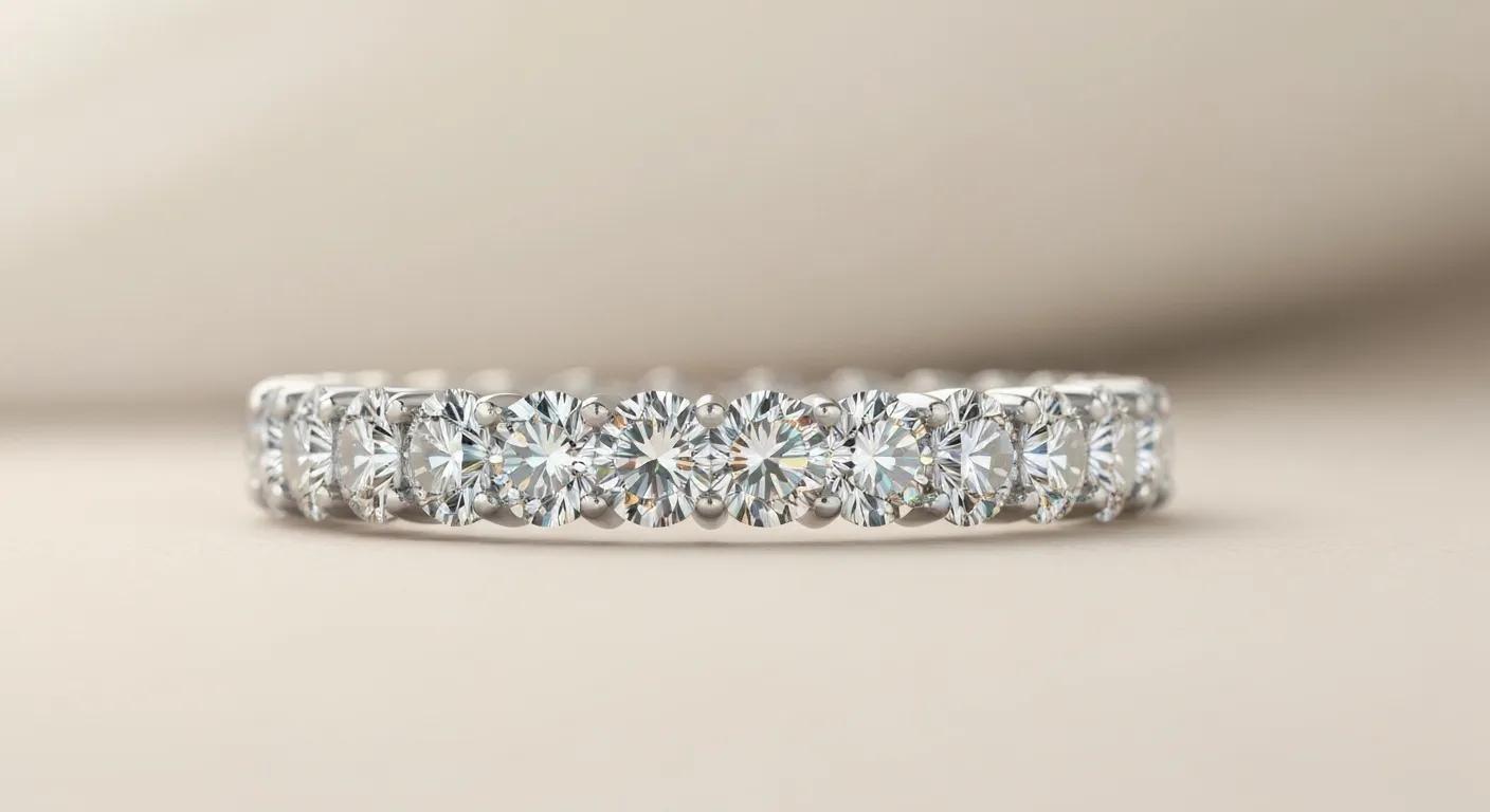c3d8aae2-3e50-4937-8023-3bb2bd41af41.jpg - Australian Diamond Company Artistic Display of Lab grown Diamonds in a Modern Eternity Band Emphasizing Ethical and Sustainable Jewelry Choices