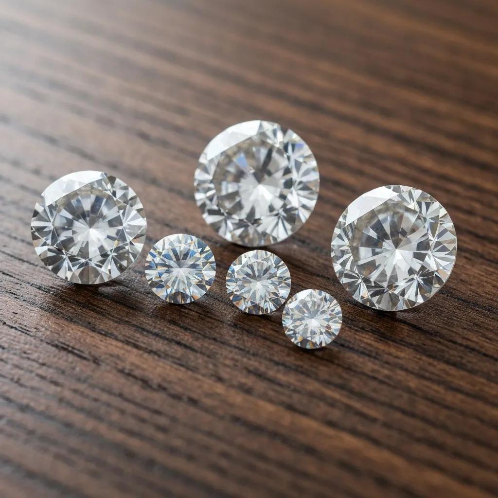 Arrangement of Lab grown Diamonds and Moissanite Stones Highlighting Their Benefits As Alternatives