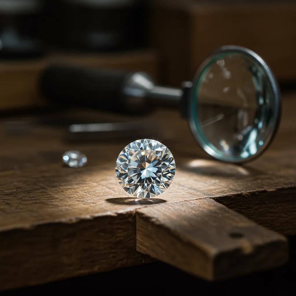 close-up-of-a-round-brilliant-diamond-highlighting-its-facets-and-sparkle-emphasizing-the-importance-of-diamond-cut-ba994fca-f42c-43c6-878d-5063686ca09fjpg - Australian Diamond Company a Close up View of a Round Brilliant Diamond Showcasing Its Meticulously Crafted Facets and Dazzling Sparkle Highlighting the Paramount Importance of Diamond Cut