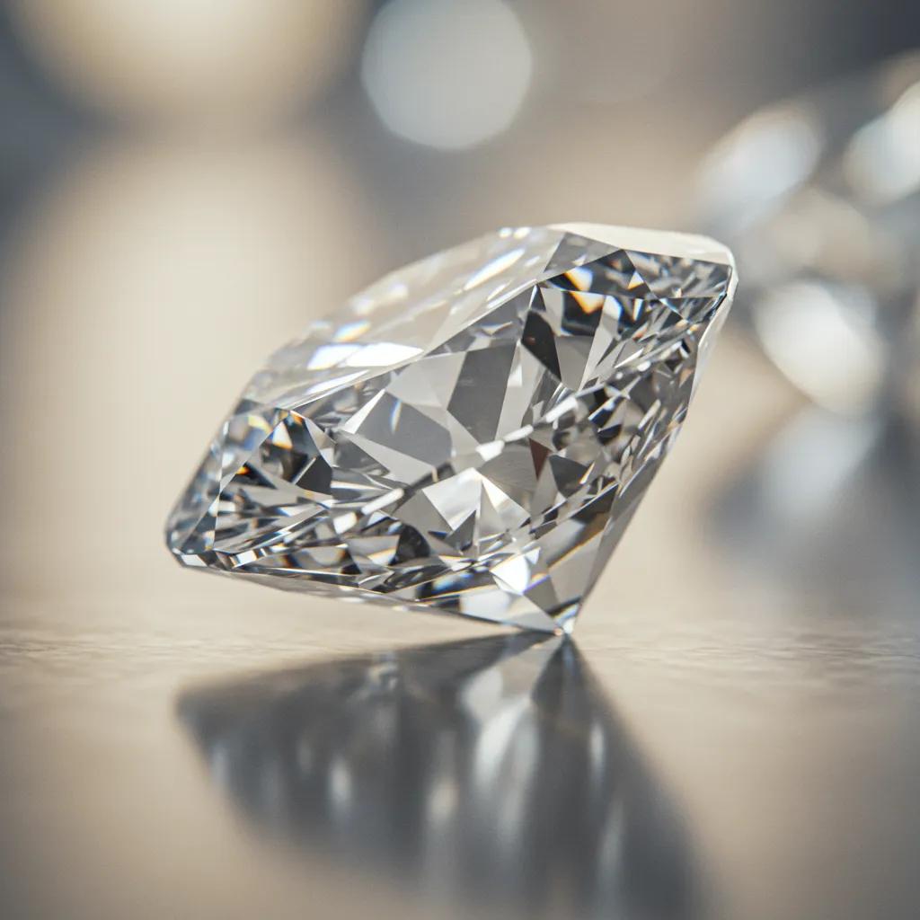 Close up of a Sparkling Earth mined Diamond Highlighting Its Unique Inclusions and Brilliance