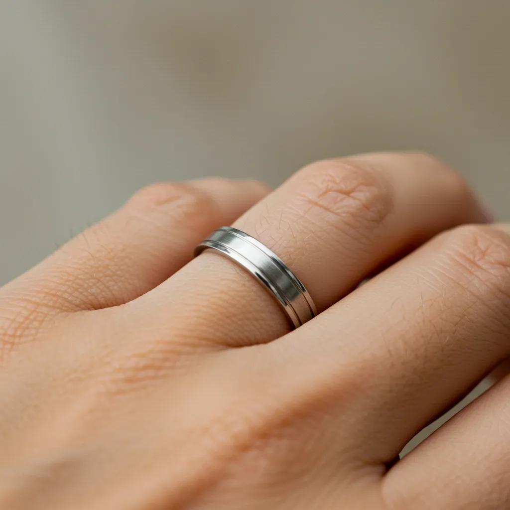 close-up-of-platinum-wedding-band-on-sensitive-skin-illustrating-hypoallergenic-benefits-92fef5ec-8606-44d9-9b0e-4dd4e9625c38jpg - Australian Diamond Company a Close up View of a Platinum Wedding Band on Sensitive Skin Illustrating Its Hypoallergenic Properties