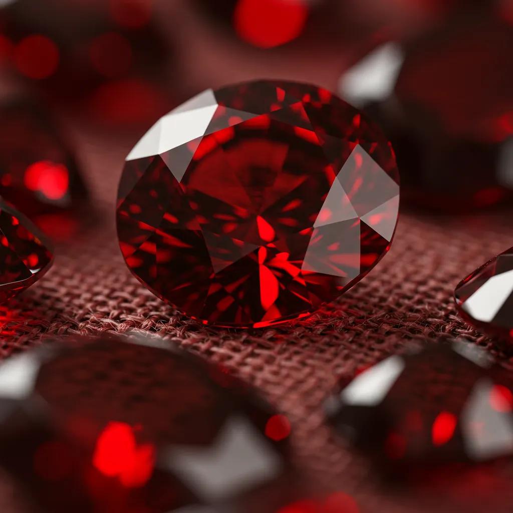 a Close up View of Ruby and Garnet Gemstones Symbolising Passion and Courage