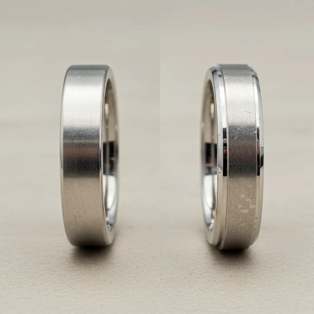 comparison-of-platinum-and-white-gold-wedding-bands-highlighting-durability-differences-41a5e0b0-17ad-4edb-93c9-06d7c1f71241jpg - Australian Diamond Company a Visual Comparison of Platinum and White Gold Wedding Bands Highlighting Their Distinct Durability Characteristics