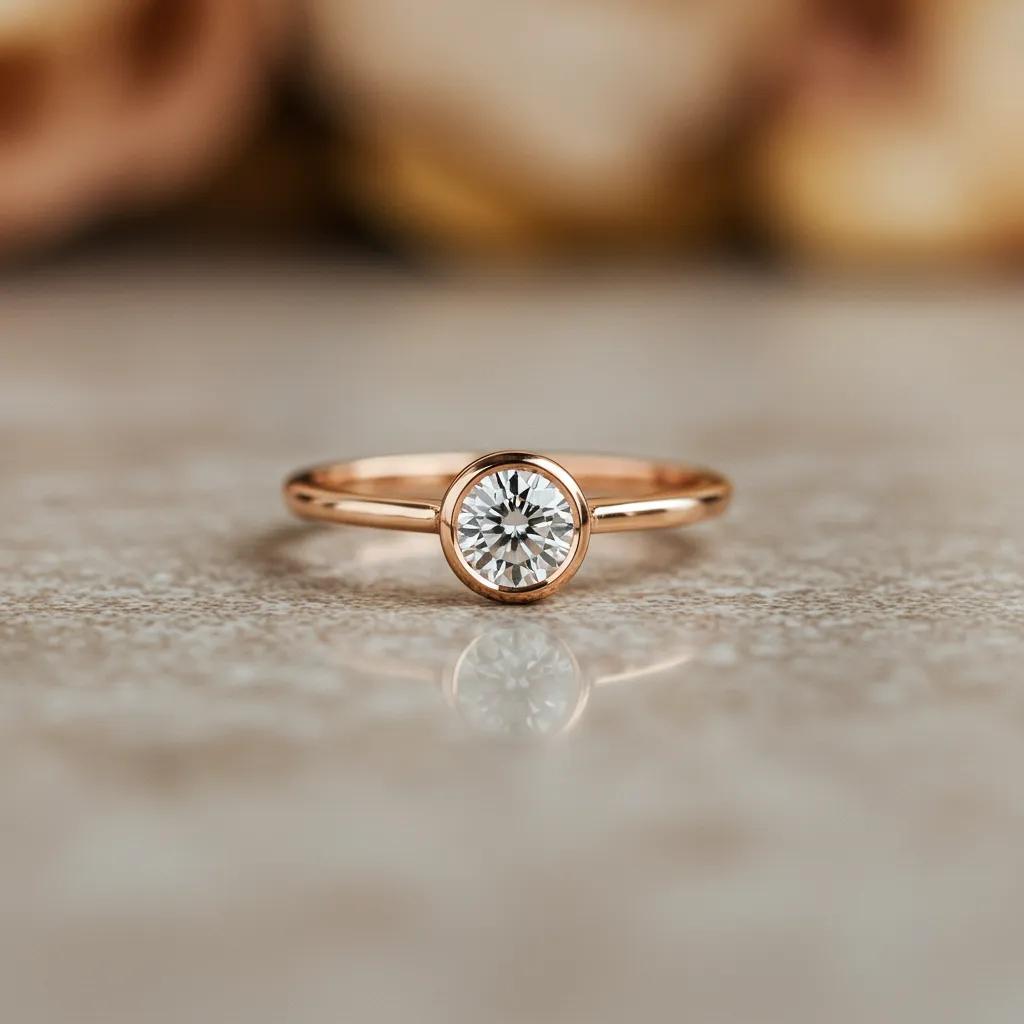 Contemporary Engagement Ring with Lab Grown Diamond in a Minimalist Setting