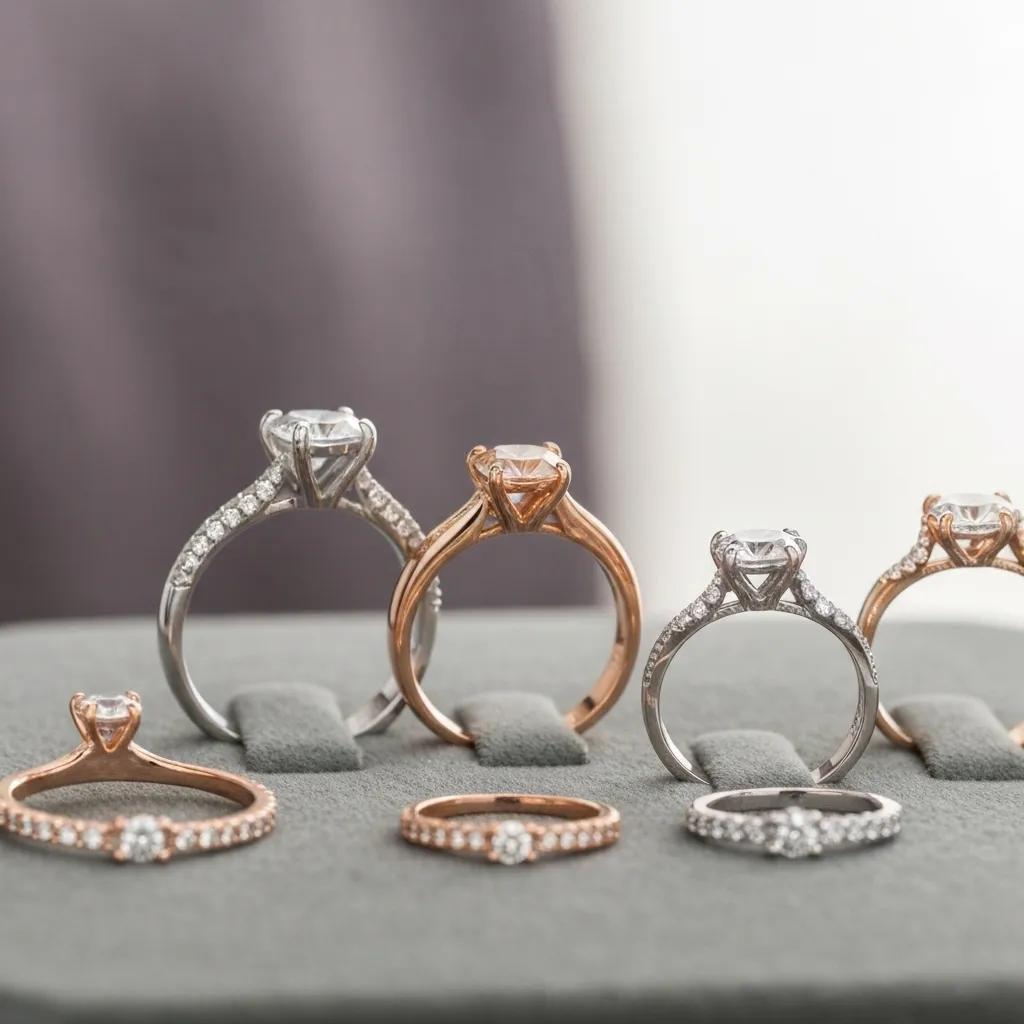 d0261de7-7855-4725-9f47-68986f1f721c.jpg - Australian Diamond Company Various Engagement Rings in Platinum Rose Gold and White Gold Showcasing Durability and Style