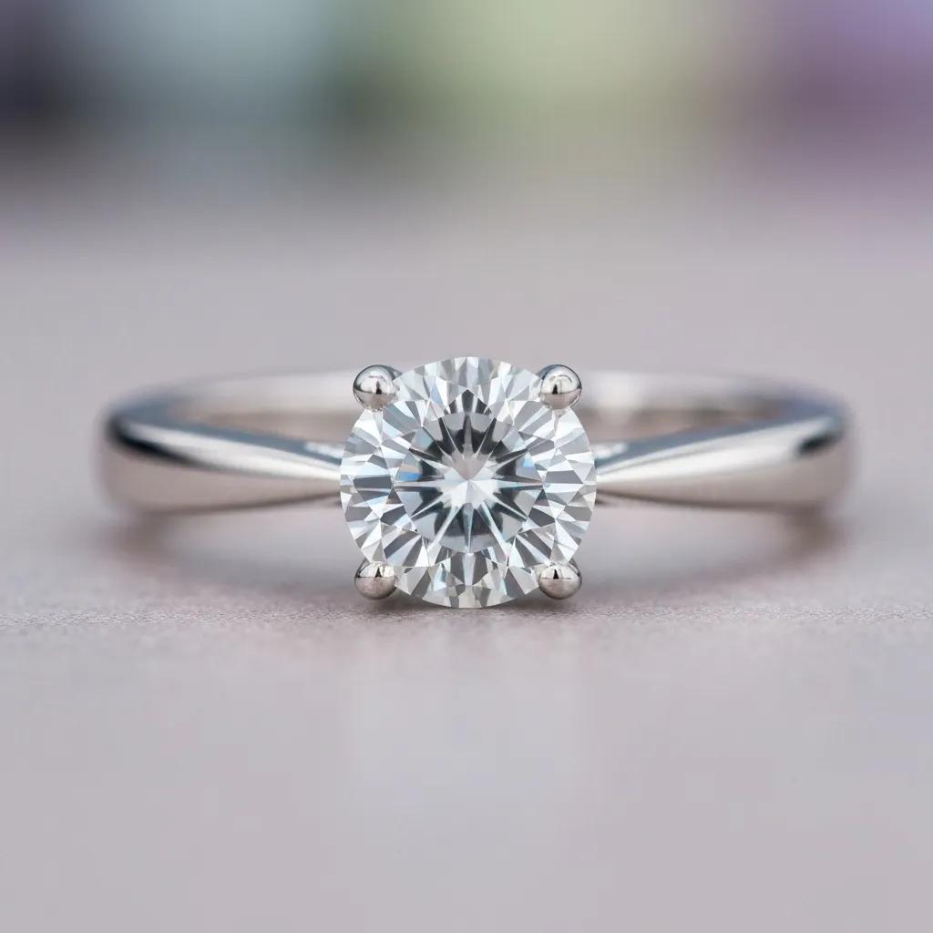 d334001a-0051-45eb-a24f-438f8516d646.jpg - Australian Diamond Company Close up of a Platinum Engagement Ring Emphasising Durability and Scratch Resistance