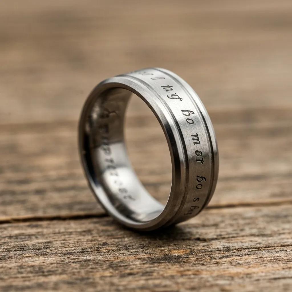 e66ff1fb-7cbf-4aaa-8eac-9fc348a7f9f4.jpg - Australian Diamond Company Close up of a Custom Wedding Band with a Meaningful Engraving