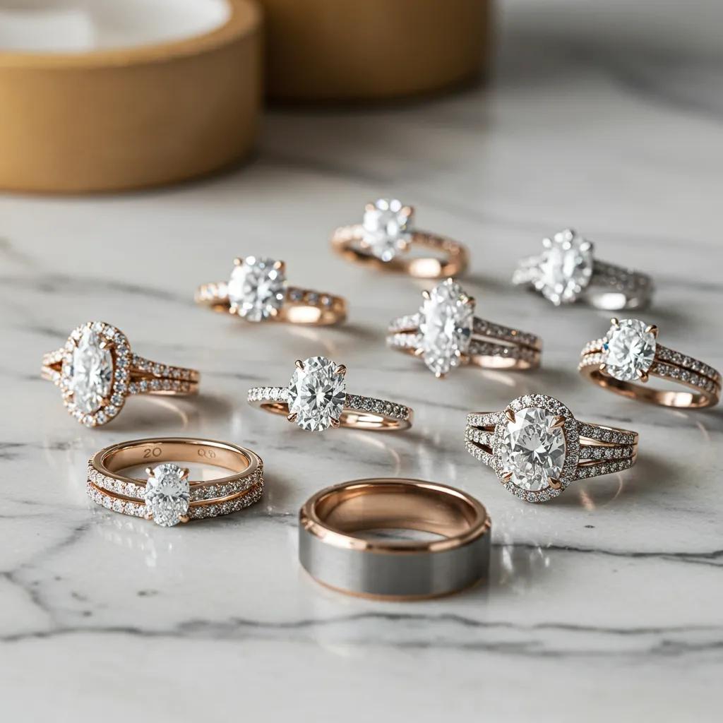 elegant-display-of-bespoke-engagement-rings-and-wedding-bands-showcasing-various-styles-and-gemstones-0a7e26cd-23db-4095-a5cf-407513484b57jpg - Australian Diamond Company a Curated Collection of Bespoke Engagement Rings and Wedding Bands Showcasing Diverse Styles and Exquisite Gemstones