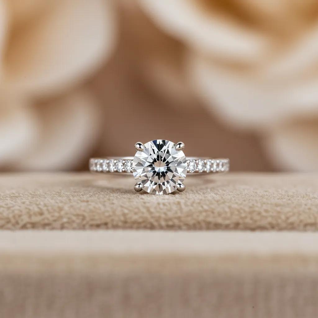 elegant round cut diamond engagement ring showcasing brilliance and timeless design - Australian Diamond Company Elegant Round Cut Diamond Engagement Ring Showcasing Brilliance and Timeless Design