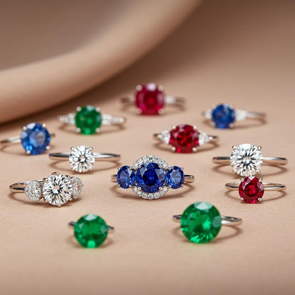 selection-of-gemstones-for-three-stone-engagement-rings-highlighting-personalization-and-choice-c811d147-bde2-4515-b335-3d7a7c4307adjpg - Australian Diamond Company a Curated Selection of Exquisite Gemstones for Three Stone Engagement Rings Highlighting the Possibilities for Personalization and Choice